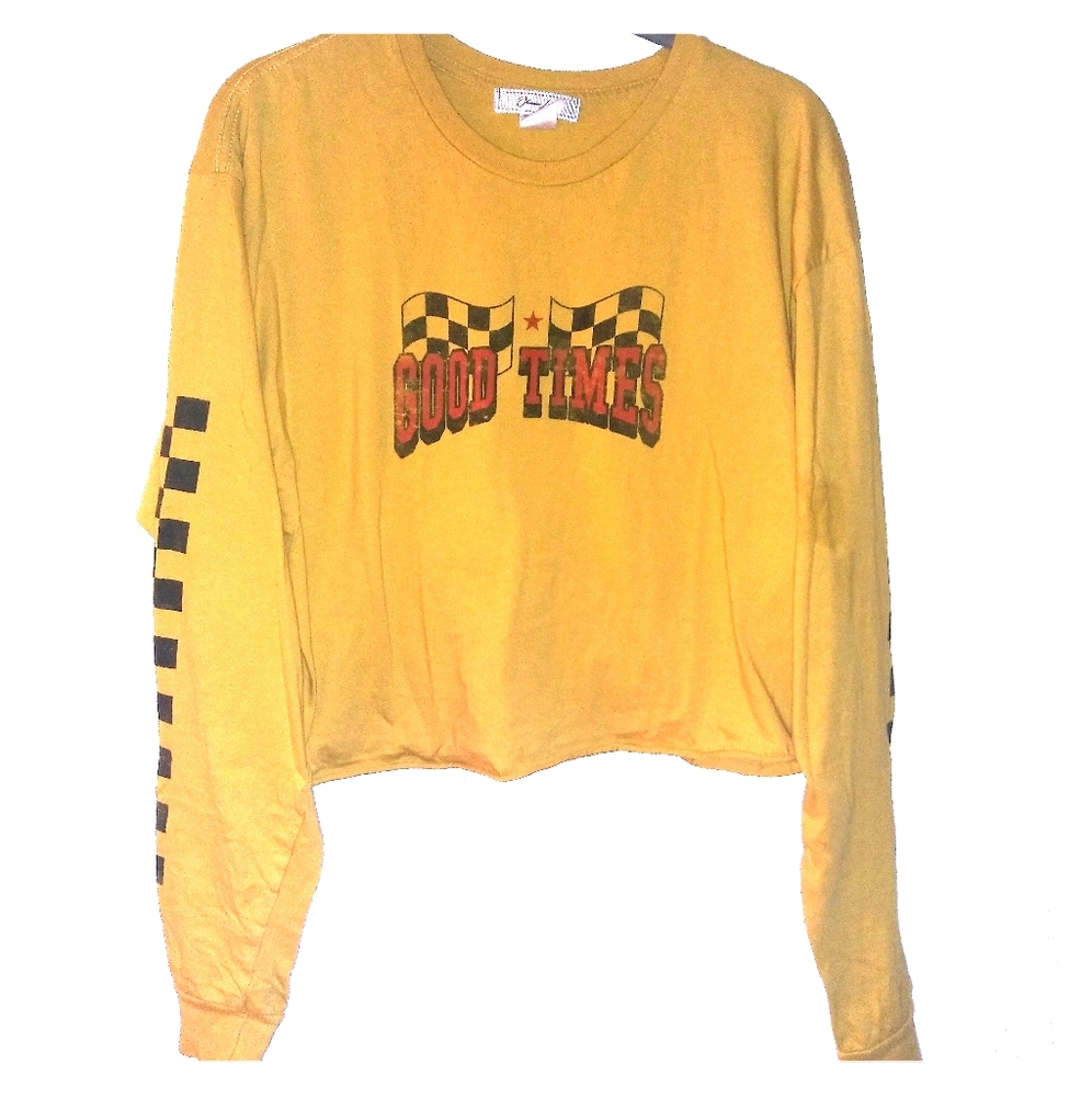 Mustard long sleeve crop top